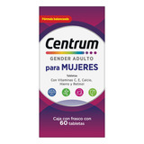 Multivitamínico Centrum Mujer Con Vitamina C Vitamina E Calcio Hierro Y Retinol 60 Tabletas