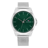 Reloj Tommy Hilfiger Hombre 1710548 Modern Color De La Malla Plateado Color Del Bisel Plateado Color Del Fondo Verde