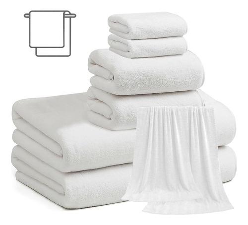 8pcs Juego De Toallas De Baño Vellón De Coral,toallas Baño