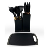 Set De Cuchillos Utensilios Cocina Y Tabla Para Cortar