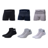 Combo 3 Boxers + 3 Pares De Soquetes Diadora Hombre Surtido