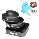 Moldes Desmontables Pasteles 3 Figuras Antiadherente + Duya