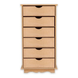 Organizador C/ 6 Gavetas P/ Organizar Folhas A4 Em Mdf Cru