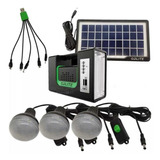 Kit Panel Solar Radio Batería  Carga Usb + 3 Bombillos 3w