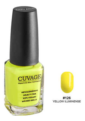 Esmaltes De Uñas Tradicional Sin Tacc Cuvage Pro Keratine Color #126 Yellow Iluminense