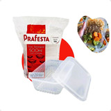 Kit 24 Potes Marmita Fit Vasilha Plástico Reutilizável 500ml