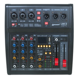 Mesa De Som 3 Canais Lexsen Lmc3 Xlr Combo Saída Sub Grave