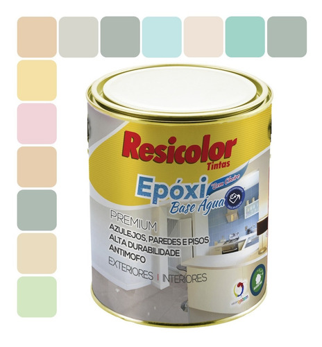 Epóxi Resicolor Azulejos Madeira Metal Alvenaria Cores 900ml