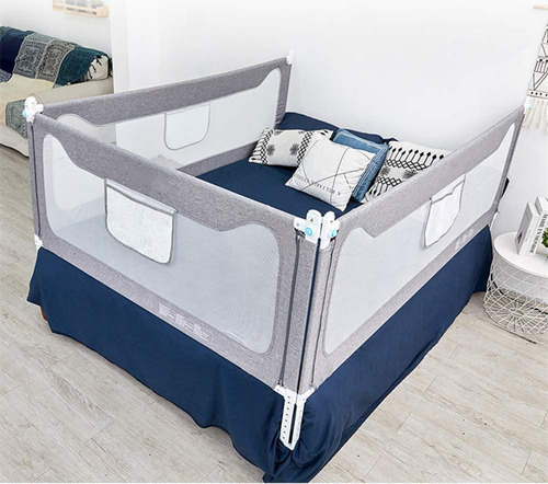 Barandillas De Cama De 3 Lados Para Ninos Pequenos, Extra La