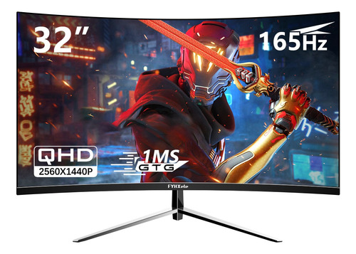 Monitor Gamer Curvo Fyhxele 32 K Qhd 165 Hz 1 Ms Led Hdmi Va