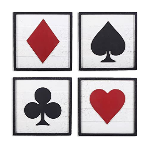 Señales - Poker Wall Art Decor Game Room Decor Framed Wooden