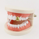 Grillz Unitário Hip Hop-  Banhado A Ouro 18k Para Dentes