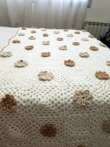 Manta Sillón Pie De Cama 2 Plazas P/viaje A Crochet Felisi