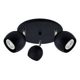 Lampara Aplique Techo Persa 3 Luces Plafon Redondo Bocha Movil Gu10 Negro Cromo Gioluce