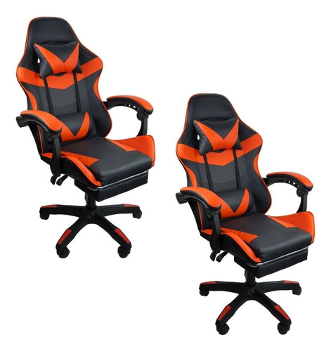 Kit 2 Cadeiras Gamer Stillus Ergonômica Apoio Para Os Pés