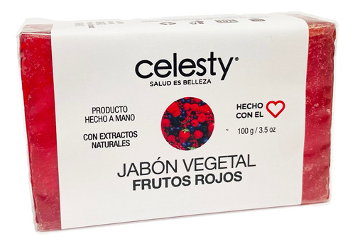 Kit 15 Pzs Jabón Vegetal Frutos Rojos 100g Glicerina