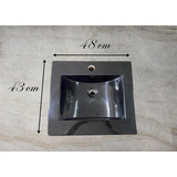 Lavabo Chico Negro 48x43 Cm Moderno Bowl Ovalin