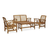 Muebles Jardín 4 Pcs Acacia Maciza