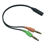 Cabo Adaptador P3 Femea P/ 2 P2 Macho Headset Fone Microfone