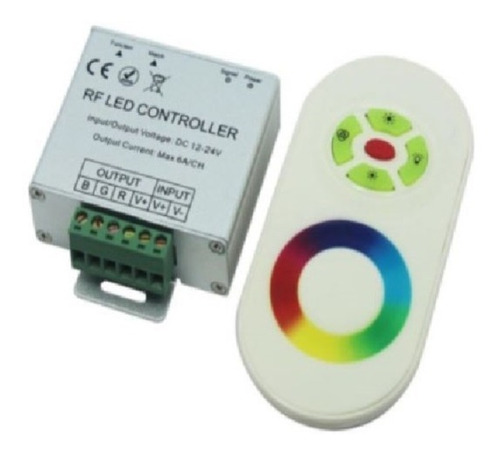 Controladora Rgb Con Control Remoto  Touch  Rf 216w 12-24v