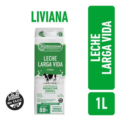 Leche La Serenisima Liviana 1% Larga Vida Cartón 1 L | MercadoLibre