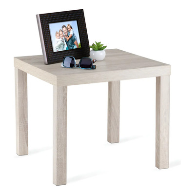 Mesa Auxiliar Minimalista Cuadrada Para Sala, Cocina Y Recámara De Madera Pb Marrón Claro
