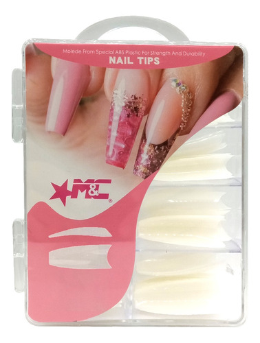 Molde F1 Tips Bailarina Kit 100 Unidades Manicure Nail Art
