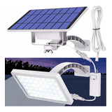 Lampara Solar 48 Leds Con Cable De 3 Metros Panel Externo Color Blanco