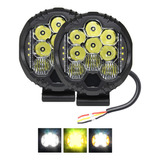 Par Faros 15 Led Redondo Ambar Blanco 4x4 Auxiliares 30w