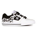 Zapatilla Dc Pure White Animal Print Mujer Original Envió 