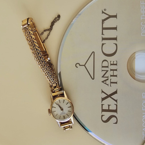 Reloj Mujer Vintage Tressa Años 195x Aprox. Bañado En Oro
