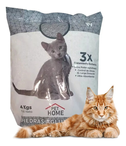 Piedritas Sanitarias Aglomerantes Litera Gatos Pethome 4kg 