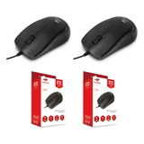 Kit 2 Mouse Óptico Usb 1000bpi Cabo Extenso 1.95m Bom Barato