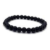 Pulseira Esferas Pedra Turmalina Negra C/ 6 Mm P/ Proteção