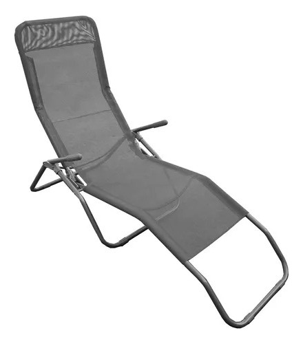 Reposera Plegable Glider Playa Jardin Camping Gris