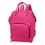 Mochila Cartera Importada Mujer Lona Impermeable - Fucsia