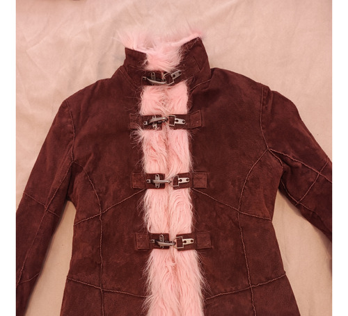 Campera De Cuero Richy Sarkany Forro De Piel Moda Coquette