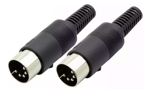 2 Uds Conector Macho Din 5 Pines Grande 13mm Para Soldar 