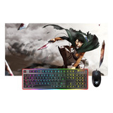 Mouse Pad Anime - Attack On Titans Levi - 90 X 40 Cm