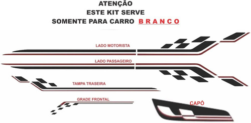 Faixa Onix Effect Carro Branco 2018/2019 Kit Completo C/capo