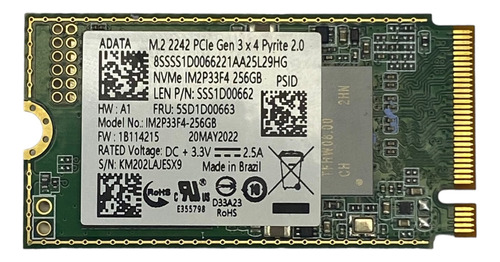 Ssd Nvme 256gb M.2 2242 Im2p33f4 Fru 5sd1d00663 Pcie Gen3x4 Adata Oiem