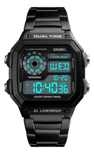 Reloj Militar Contra Agua Skmei Hombre Metal Alarma Fecha