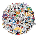 Stickers Adhesivos Cuphead 50 Unidades 