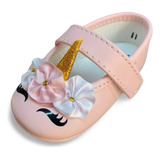 Zapatito Bautizo Bebe Ceremonia Niñas 15-10 Rosa Unicornio