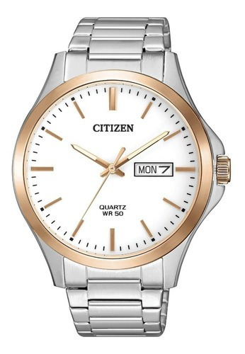 Reloj Citizen Hombre Acero Bf2006-86a Calendario Dorado Color De La Malla Plata Color Del Bisel Oro Color Del Fondo Blanco