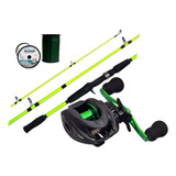 Combo Pesca Kayakfishing Reel Huevito Rotativo + Caña Nylon