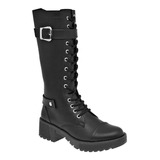 Bota Militar Alta Con Agujetas Combat Punk Dark Rock