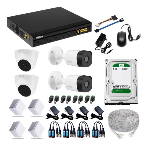 Kit Cámaras Seguridad Dahua 8 Ch + 4 Cam + D.d 1 Tb 4k 5mp