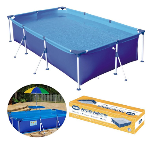 Piscina Mor Retangular Ferro Estruturada Premium 3700 Litros