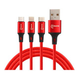 Cable 3 En 1 Usb A Lightnig/micro Usb/usb-c 1.2m 